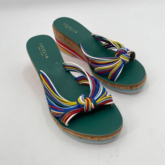 Anthropologie Cecelia New York Rainbow Wedge Sandals - Picture 3 of 6